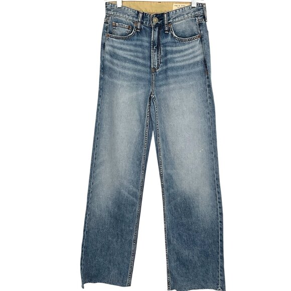 rag & bone Denim - NWT Rag & Bone Logan Mid Rise Wide Leg Jeans Dana Point Blue Size 24 Denim Pants
